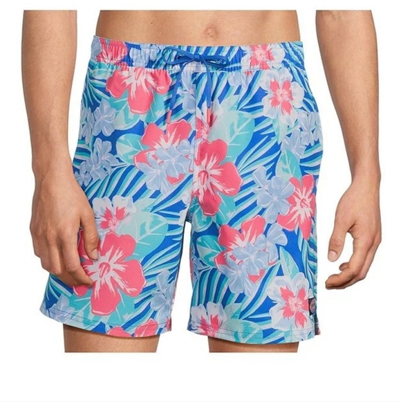 VINEYARD VINES 7" Printed Chappy Trunks Floral Tide Blue/pink Multi. Size Small - Picture 4 of 9